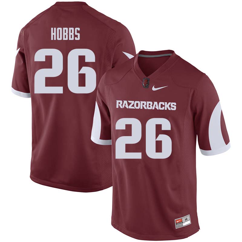 Men #26 Justice Hobbs Arkansas Razorback College Football Jerseys Sale-Cardinal